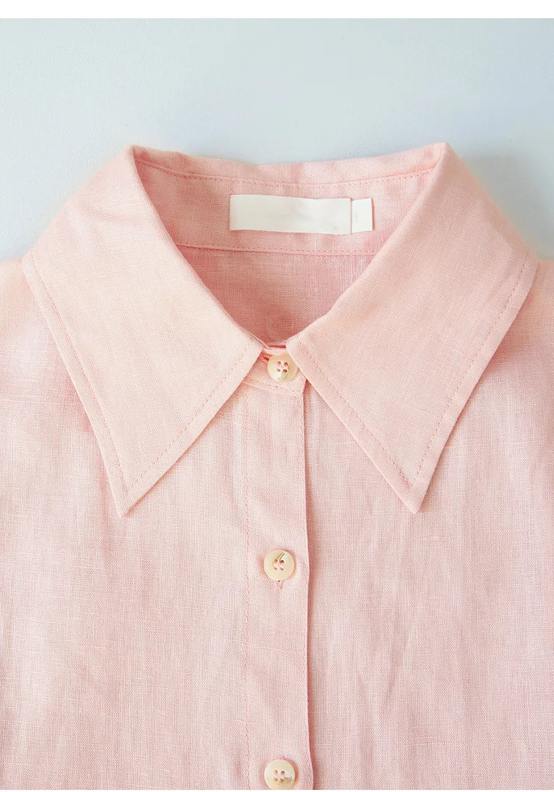 Retro Single-Breasted Collar Loose Shirt