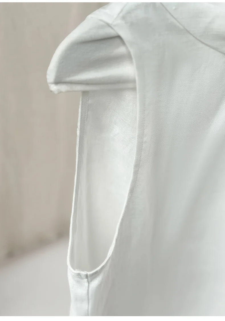 Casual Sleeveless Stand-Up Collar Fashion T-Shirt