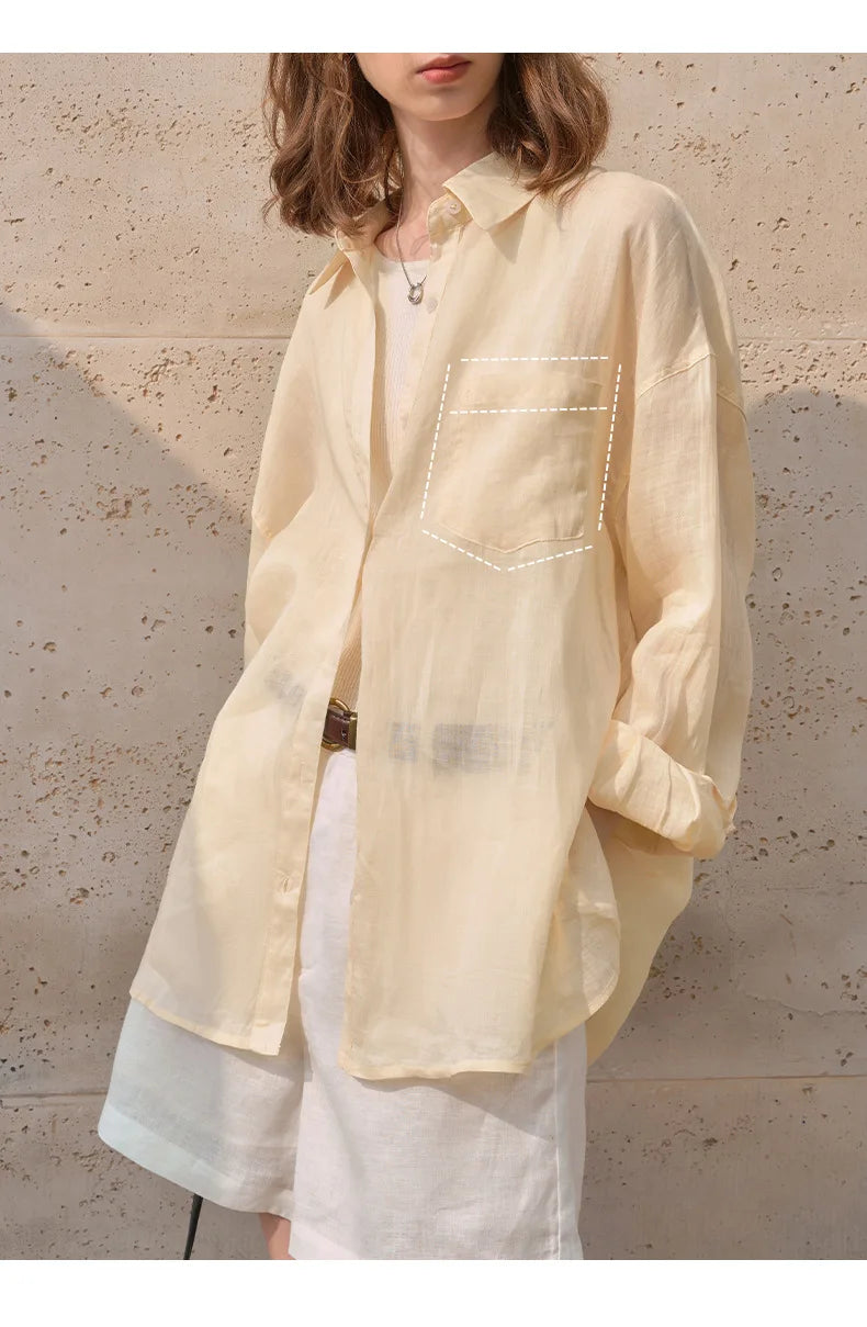 Casual Loose Single-Breasted Long-Sleeved Shirt